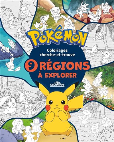 Pokémon Coloriages cherche et trouve - 9 régions à explorer